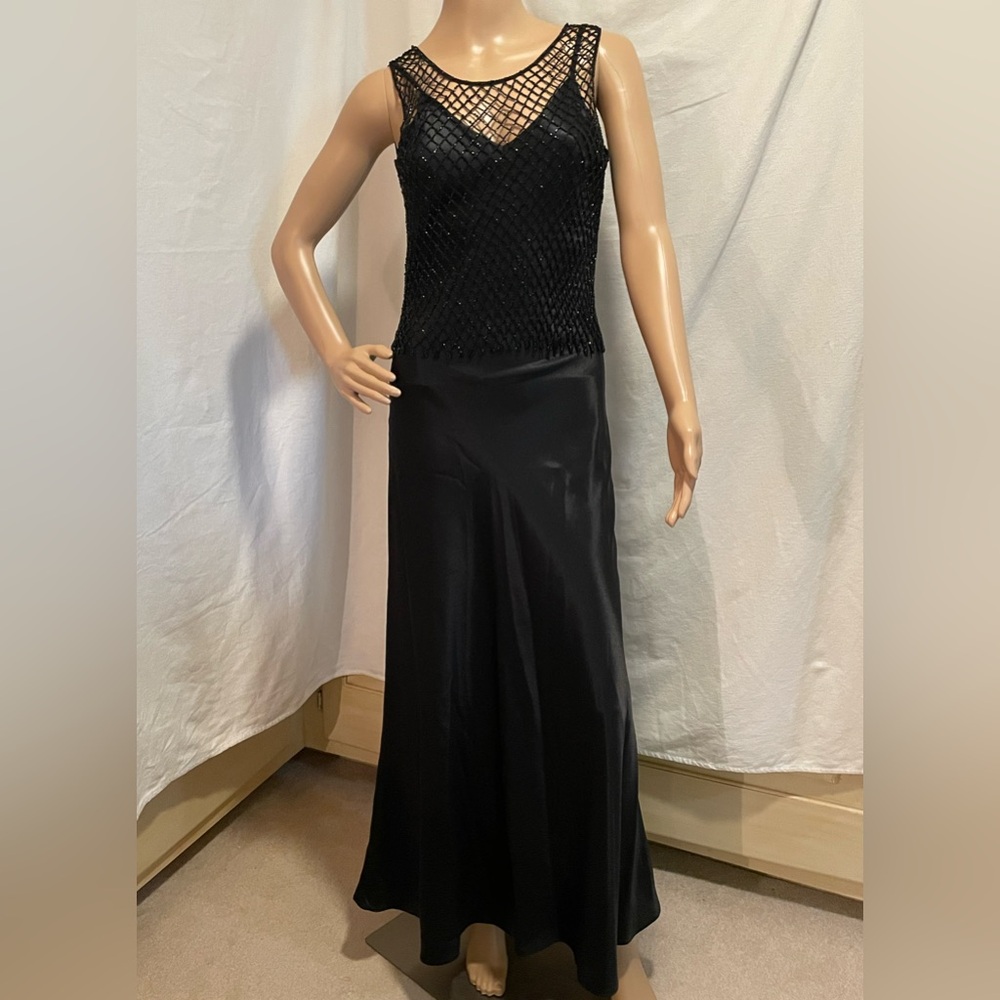 Sky Black maxi slip dress with optional beaded top